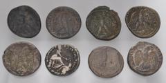 Large Lots ROMAN. Provincial. Lot of eight (8) AR and BI Tetradrachms. Includes: various cities and rulers. Fine to VF. LOT SOLD AS IS, NO RETURNS. Eight (8) coins in lot.