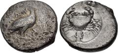 Greek SICILY, Akragas. Circa 480/78-470 BC. AR Didrachm (20.5mm, 7.96 g, 6h). Sea eagle standing right / Crab; below, head of nymph right; all within incuse circle. Westermark, Coinage, Period I, Grou