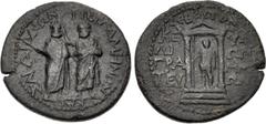 Roman Provincial MYSIA, Pergamum. Augustus. 27 BC-AD 14. Æ (21mm, 3.69 g, 12h). Homonoia with Sardis. Kephalion, grammateus. Struck circa 1 BC-AD 1. Demos of Pergamum standing facing slightly right, b