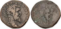 Roman Imperial Didius Julianus. AD 193. Æ Sestertius (27mm, 19.02 g, 12h). Rome mint. Laureate head right / Fortuna standing left, holding rudder set on globe and cornucopia. RIC IV 15; Banti 5. Brown