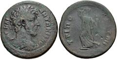 LYDIA, Tripolis. Marcus Aurelius. AD 161-180. Æ 35mm (21.62 g, 6h). Laureate and cuirassed bust right, seen from behind / Leto advancing left, head right, holding twin on each shoulder. SNG Munich -; 