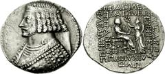 KINGS of PARTHIA. Phraates IV. Circa 38-2 BC. AR Tetradrachm (11.83 g, 12h). Seleukeia on the Tigris mint. Dated Holöos SE 275 (July 37 BC). Diademed and draped bust left, wart on forehead, wearing sh