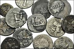 ROMAN. Republican & Imperial. AR various denarii from the Müller collection. Includes: 22 Republican and Imperatorial denarrii, 1 quinarius and 66 Imperial denarii. In addition to a good variety of Re