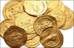 BYZANTINE. AV Semisses and Tremisses of Justinian I, Justin II, and Maurice Tiberius. Includes: Justinian I. AV Semissis. Pearl-diademed, draped, and cuirassed bust right / Victory seated right on tro