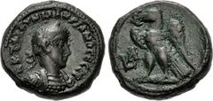 Roman Provincial EGYPT, Alexandria. Macrianus. Usurper, AD 260-261. Potin Tetradrachm (22mm, 11.02 g, 11h). Dated RY 1 (AD 260/1). Laureate and cuirassed bust right, seen from the front / Eagle standi