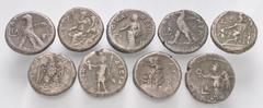 Large Lots ROMAN. Provincial. Lot of nine (9) Alexandrian BI Tetradrachms. Includes: various emperors and reverse types. Fine to Near VF. LOT SOLD AS IS, NO RETURNS. Nine (9) coins in lot.