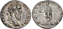 Roman Imperial Didius Julianus. AD 193. AR Denarius (16mm, 2.55 g, 6h). Rome mint. Laureate head right / Didius Julianus standing left, holding globe and volumen. RIC IV 3; RSC 15. Iridescent tone, li
