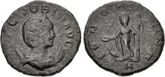 Roman Imperial Zenobia. Usurper, AD 268-272. Antoninianus (20mm, 3.55 g, 6h). Antioch mint, 8th officina. 2nd emission, March-May AD 272. [S] ZЄNOBIA AVG, draped bust right, wearing stephane, set on c