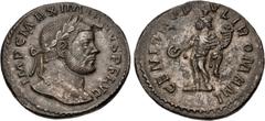 Roman Imperial Lot of four (4) Æ Folles of the Tetrarchs. . All coins: unmarked Lugdunum (Lyon) mint invasion coinage. Struck circa AD 296. Laureate head right / Genius standing left, holding patera a