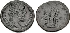 Roman Imperial Didius Julianus. AD 193. Æ Sestertius (29mm, 20.98 g, 6h). Rome mint. Laureate head right / Concordia standing left, holding signum in each hand. RIC IV 14; Banti 1. Dark brown surfaces