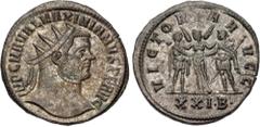 Roman Imperial Maximianus. First reign, AD 286-305. Antoninianus (23.5mm, 4.34 g, 6h). Sicia mint, 2nd officina. Struck AD 292. Radiate bust right / Diocletian and Maximian, holding reversed transvers