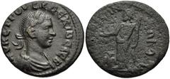LYDIA, Philadelphia. Herennius Etruscus. AD 251. Æ 21mm (4.27 g, 12h). Laureate, draped, and cuirassed bust right / Zeus standing left, extending hand and holding scepter; eagle at feet to left. SNG M