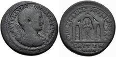 LYDIA, Saitta. Severus Alexander. AD 222-235. Æ 32mm (17.32 g, 7h). Laureate, draped, and cuirassed bust right, seen from behind / Aphrodite standin facing, head right,within tetrastyle temple. SNG Mü