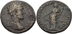LYDIA, Thyateira. Commodus. AD 177-192. Æ 30mm (12.27 g, 6h). Laureate, draped and cuirassed bust right, seen from behind; c/m: uncertain / Tyche standing left, holding rudder and cornucopia. SNG Münc