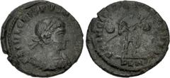 Selections from the DiMarzio Collection of London Mint Æs Crispus. Caesar, AD 316-326. Æ Follis (19mm, 3.20 g, 6h). PRINCIPIA IVVENTVTIS Type. Londinium (London) mint. Struck AD 317-318. Laureate and 