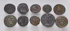 Large Lots ROMAN. Imperial. Lot of twenty-one (21) bronze issues. Includes: Diadumenian (1) // Diocletian (1) // Maximianus (1) // Galerius (2) // Maxentius (1) // Licinius I (2) // Maximinus II (1) /