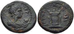 LYDIA, Hierocaesaraea. Pseudo-autonomous issue. Circa 1st-2nd centuries AD. Æ 16mm (3.52 g, 6h). Draped bust of Artemis right / Flaming altar. SNG Munchen 133-4; BMC 7; SNG Copenhagen 174; SNG von Aul