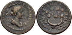 CILICIA, Anazarbus. Diva Paulina. Died before AD 235. Æ 26mm (12.60 g, 6h). Dated CY 254 (AD 235/6). Draped bust right / Crescent and seven stars. Ziegler 649.5 (Vs4/Rs5 - this coin); SNG France -; SN