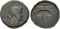 Roman Provincial PHRYGIA, Eumeneia (as Fulvia). Fulvia, first wife of Mark Antony. Circa 41-40 BC. Æ (14mm, 3.19 g, 12h). Zmertorix, the son of Philonides, magistrate. Laureate female head (of Fulvia[