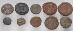 Large Lots ROMAN. Provincial. Lot of twelve (12) bronze and potin Alexandrian issues. Includes: Anonymous. Æ Dichalkon (1) // Claudius. Æ Diobol. Dated RY 2 (AD 41/2) (1) // Nero. Æ Obol. Dated RY 8 (