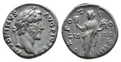 Roman Imperial (Silver, 3.16g 16mm)Antoninus Pius; 138-161 AD, Rome, 145 AD, Denarius. BM-571, C-491 (3 Fr.), RIC-155. Obv: ANTONINVS - AVG PIVS P P Head laureate r. Rx: LIB - IIII across field, TR - 