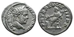 Roman Imperial (Silver, 3.11g 19mm) Caracalla (211-217) AR Denarius Cesarstwo Rzymskie, Karakalla (211-217) Denar Obv: ANTONINVS PIVS AVG BRIT laureate head of Caracalla to right.Rev: M P TR P XV COS 
