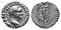 Roman Provincial (Silver, 1.67g 15mm) Vespasian AR Hemidrachm of Caesarea, Cappadocia.Vespasian AR Hemidrachm of Caesarea, Cappadocia. AD 69-79. Laureate head right / Nike advancing right,