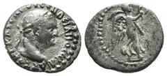 Roman Provincial Silver 1.78 gr 15 mm Vespasian AR Hemidrachm of Caesarea, Cappadocia.Vespasian AR Hemidrachm of Caesarea, Cappadocia. AD 69-79. Laureate head right / Nike advancing right, holding wre