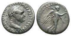 Roman Provincial Silver 1.36 gr 13 mm Vespasian AR Hemidrachm of Caesarea, Cappadocia.Vespasian AR Hemidrachm of Caesarea, Cappadocia. AD 69-79. Laureate head right / Nike advancing right, holding wre