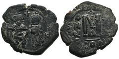 Byzantine Bronze 12.17 gr 33 mm Byzantine coin HERACLIUS, with HERACLIUS CONSTANTINE (610-641). Follis. Constantinople.