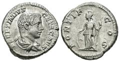 Roman Imperial Coins Weight 3.72 gr - Diameter 18 mm Silver Roman Imperial Coin GETA (Caesar, 198-209). Denarius…..Obv: P SEPTIMIVS GETA CAES….Bare-headed and draped bust right…..Rev: PONTIF COS…..Min