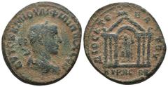 Roman Provincial Philippus I. Arabs. (244-249 AD). Æ Bronze. Seleucis and Pieria. Antioch. Obv: laureate bust of Philippus I. Arabs right. Rev: temple. Weight 14.87 gr - Diameter 30 mm