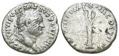 Roman Imperial Titus. (79 AD) AR Denar. Rome. Obv: IMP TITVS CAESAR VESPASIAN AVG PM. laureate bust of Titus right. Rev: TR POT X COS VIIII. Sol stands on pillar. Weight 3.20 gr - Diameter 17 mm