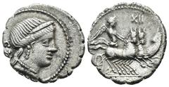 Roman Republican Naevius Balbus. (79 BC) AR Denar. Rome. Obv: head of Venus right. Rev: Victory in triga right. Weight 3,88 gr - Diameter 16 mm