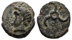 GREEK Dynasts of Lycia. Perikles circa 380-360 BC. Bronze Æ. Horned head of Pan left / Triskeles. Weight 1,58 gr - Diameter 12 mm.