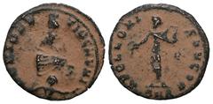 Roman Imperial Roman Imperial Maximinus II (305-313) AE Nummus Antioch Maksymin II Daja (305-313) AE Nummus Antiochia Obv: GENIO ANTIOCHENI, Tyche seated straight, Orontes swimming below. Rev: APOLLON