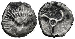 Greek DYNASTS of LYCIA. Perikles. Circa 380-360 BC. AR Third Stater. Lion scalp facing / Triskeles. Weight 2,20 gr - Diameter 14 mm.