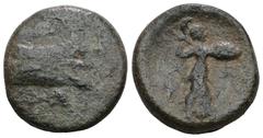 Greek LYCIA. Phaselis. Ae (Circa 221-190 BC). Obv: Prow right. Rev: Athena advancing right, brandishing spear and holding shield. Weight 4,69 gr - Diameter 15 mm.