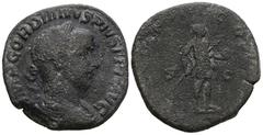 Roman Imperial Roman Imperial Gordian III, AD 238-244. AE, Sestertius. Obv: IMP GORDIANVS PIVS FEL AVG. Bust of Gordian III, laureate, draped, cuirassed, right. Rev: P M TR P V COS II P P, S C. Gordia