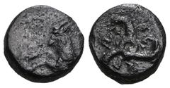 GREEK DYNASTS OF LYCIA. Perikles (Circa 380-360 BC). Ae. Obv: Forepart of a goat left; below, club(?). Rev: Triskeles; dynast's name in Lycian around. Weight 1,28 gr - Diameter 9 mm.