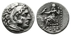 Greek (Silver, 4.01 g. 18mm) Kingdom of Macedon. Alexander III 'the Great' AR Drachm. circa 320-301 BC. Head of Herakles right, wearing lion skin headdress Rev: Zeus Aëtophoros seated left, Kingdom of