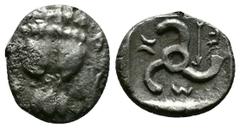 Greek (1.02g 12mm Silver) DYNASTS OF LYCIA. Mithrapata (Circa 390-370 BC). Facing scalp of lion. Rev:Triskeles. Control: Arrow and quiver; all within incuse square. Falghera 195
