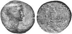THE ANCIENT WORLD Roman Provincial Coins of Architectural Interest No.: 196 Estimate: USD 300 CRETE. Knossus. Augustus, 27 BC – 14 AD. C. Petronius M. Antonius. AE 18. 5.63 gm. Augustus head r. / The 