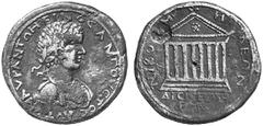 THE ANCIENT WORLD Roman Provincial Coins of Architectural Interest No.: 199 Estimate: USD 400 BITHYNIA. Nikomedia. Caracalla, 198-217 AD. AE 35. Laureate, draped and cuirassed young bust r. / Octostyl