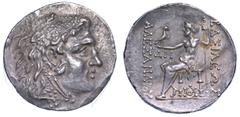 MONETE GRECHE REGNO DI MACEDONIA. ALESSANDRO III IL GRANDE, 336-323 a.C., Tetradracma, 125-70 a.C. (Monetazione postuma). Odessa. Testa di Eracle a d. con copricapo di pelle di leone. R/ Zeus seduto i