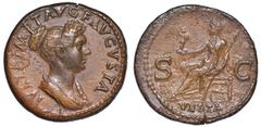 COLLEZIONE EMILIO CARRERA, MONETE DELL'IMPERO ROMANO JULIA TITI (Figlia di Tito), 79-90/1., Dupondio, anni 80-81. Roma. Busto drappeggiato a d. con i capelli raccolti in una crocchia sulla nuca. R/ Ve