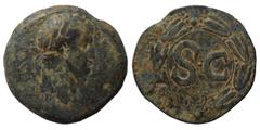 Roman Provincial SYRIA, Seleucis and Pieria. Antioch. Otho, 69. As (bronze, 13.02 g, 29 mm). [IMP M OTHO CAE AVG] Laureate head of Otho to right. Rev. Large S C within laurel wreath. McAlee 321; RPC I