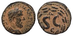Roman Provincial SYRIA, Seleucis and Pieria. Antioch. Macrinus, 217-218. Ae (bronze, 4.39 g, 19 mm). Laureate, draped and cuirassed bust of Macrinus to right. Rev. S C within wreath with star at top; 