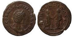 Roman Imperial Salonina, Augusta, 254-268. Antoninianus (billon, 2.96 g, 21 mm), Asia. CORN SALONINA AVG Diademed and draped bust of Salonina set to right on crescent. Rev. CONCORDIA AVGG Gallienus, l