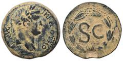 Roman Provincial SYRIA, Seleucis and Pieria. Antioch. Otho, 69. As (bronze, 13.20 g, 29 mm). IMP M OTHO [CAE AVG] Laureate head of Otho to right. Rev. Large S C within laurel wreath. McAlee 321; RPC I